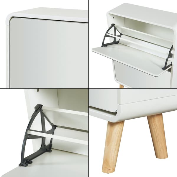 Skoskåp Aure 96x63x23,5 cm plats för 8 par skor vit [en.casa]