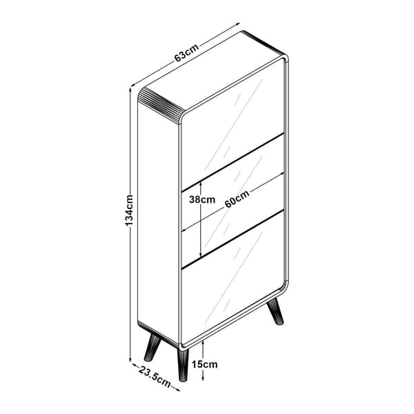Skoskåp Aure 134x63x23,5 cm plats för 12 par skor vit [en.casa]
