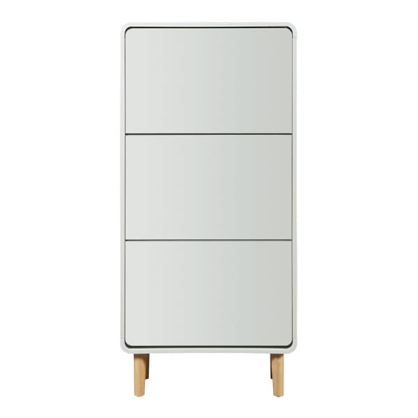 Skoskåp Aure 134x63x23,5 cm plats för 12 par skor vit [en.casa]