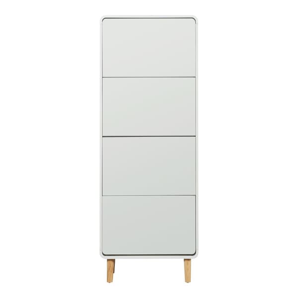 Skoskåp Aure 172x63x23,5 cm plats för 16 par skor vit [en.casa]