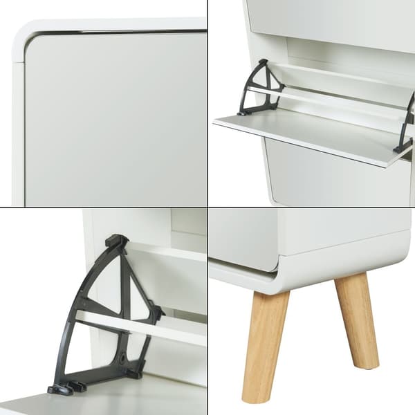 Skoskåp Aure 172x63x23,5 cm plats för 16 par skor vit [en.casa]