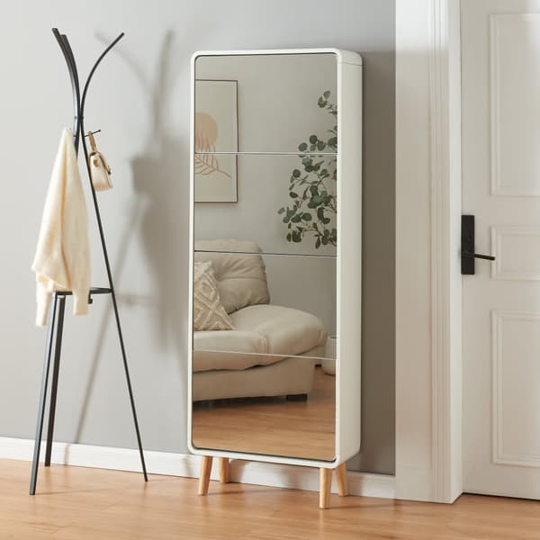 Skoskåp Aure 172x63x23,5 cm plats för 16 par skor vit [en.casa]
