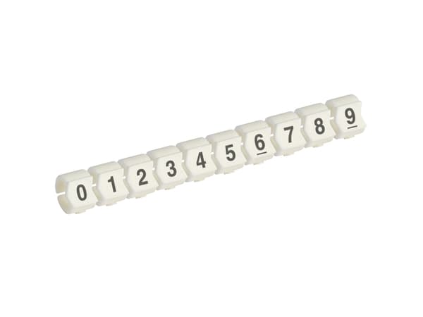 Brady SCNC-23 0-9, Svart, Vit, Nylon, 50 styck, 5,9 mm, 8,5 mm
