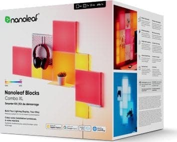 Nanoleaf Blocks Combo XL Smarter Kit - Ljuspanelskit - LED - totalt: 42 W - RGBW-lampa - 1200-6500 K