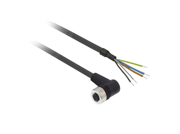 Følerkabel PUR M12 5-pin hun vinklet 10 meter XZCP1264L10