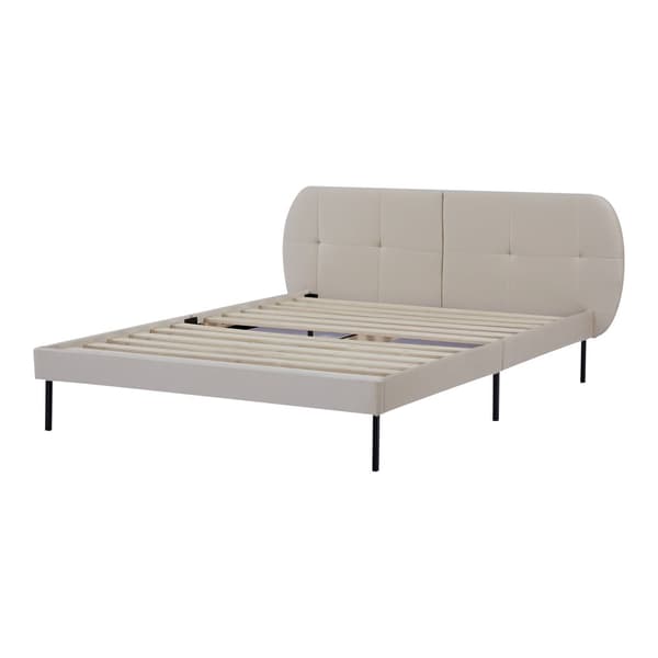 Klädd sängstomme Porvoo 200x140 cm beige [en.casa]