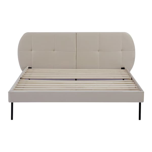 Klädd sängstomme Porvoo 200x140 cm beige [en.casa]