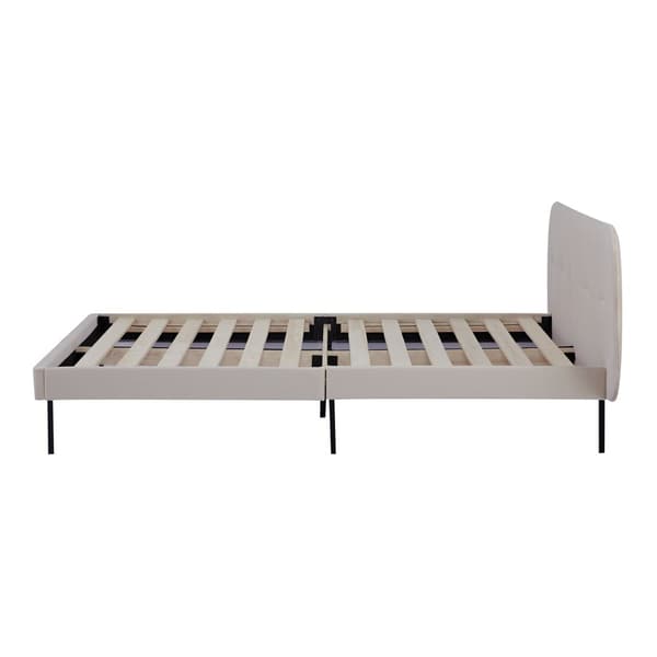 Klädd sängstomme Porvoo 200x140 cm beige [en.casa]