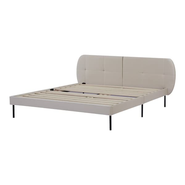 Klädd sängstomme Porvoo 200x160 cm beige [en.casa]