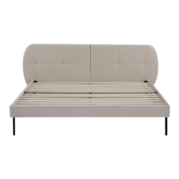 Klädd sängstomme Porvoo 200x160 cm beige [en.casa]