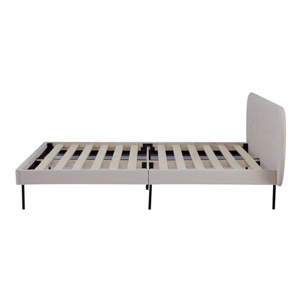 Klädd sängstomme Porvoo 200x160 cm beige [en.casa]