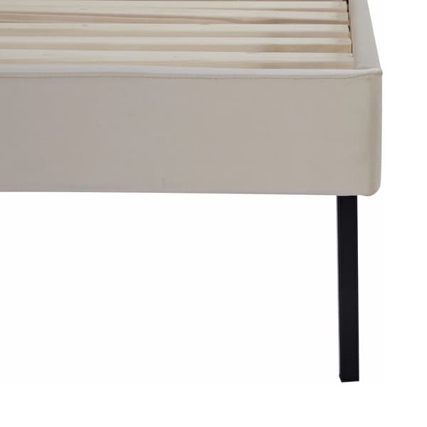 Klädd sängstomme Porvoo 200x160 cm beige [en.casa]