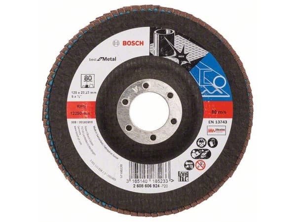 Bosch Best for Metal X571 - Klaffplate - for metall - 125 mm - X-LOCK - grovkorn: 80