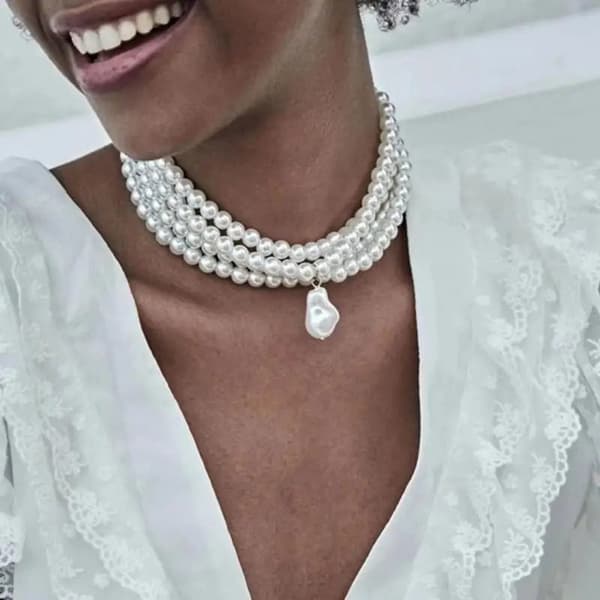 Halsband klassisk pärlor