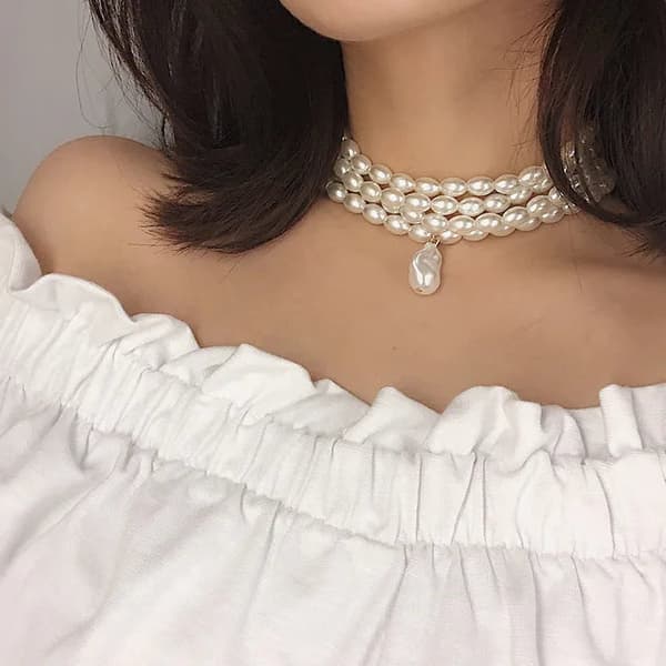 Halsband klassisk pärlor
