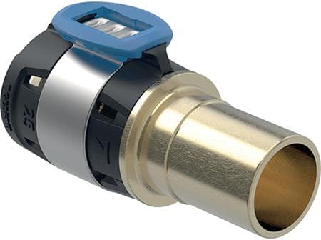 Geberit FlowFit övergång till Geberit Mapress, med nippeländan: CuSn4Zn2PS, d=32mm, d1=28mm