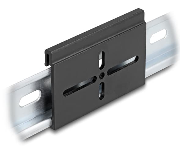 Delock - Monteringsklämma - aluminium, 70 x 47,8 mm - kan monteras på DIN-skena - svart
