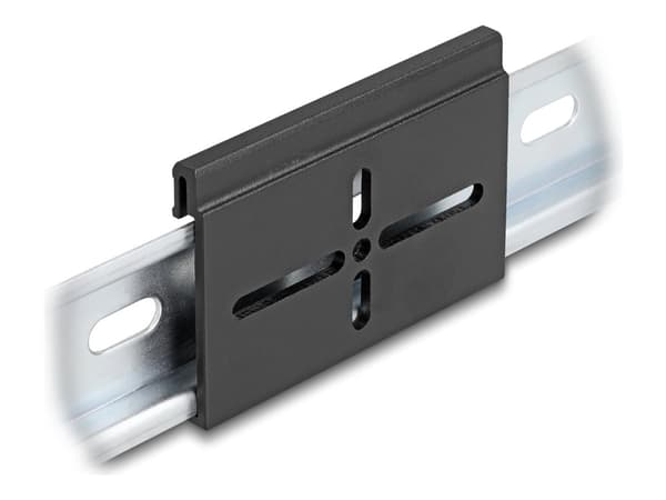 Delock - Monteringsklämma - aluminium, 70 x 47,8 mm - kan monteras på DIN-skena - svart