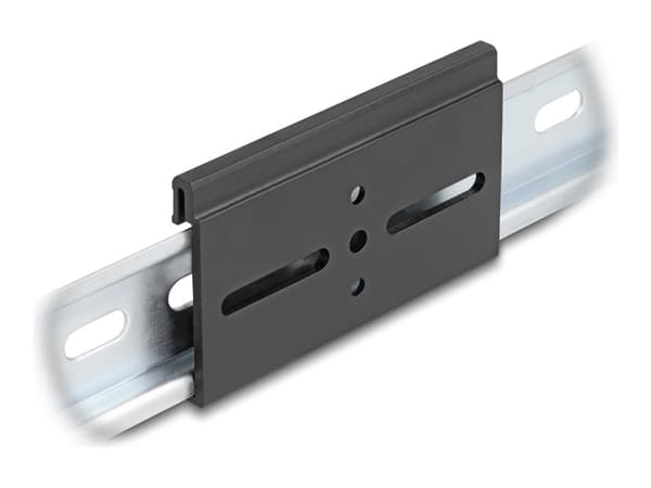 Delock - Monteringsklämma - aluminium, 80 x 47,8 mm - kan monteras på DIN-skena - svart