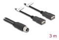 Miniatyrbild 3 av 3: Delock - USB / seriell kabel - 8-stift M12-A (hona) till USB (hona) - 30 V - 1.5 A - 3 m - A-kodad - svart