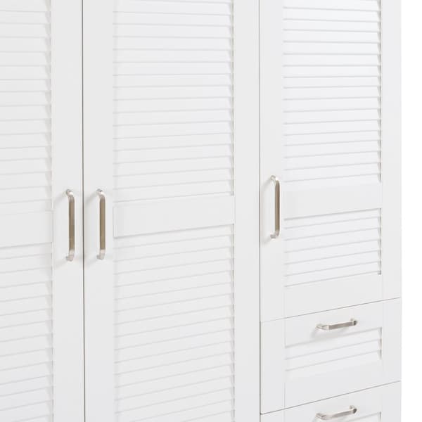 Klädskåp Finning garderob 176x120x52 cm vit 3 lådor [en.casa]