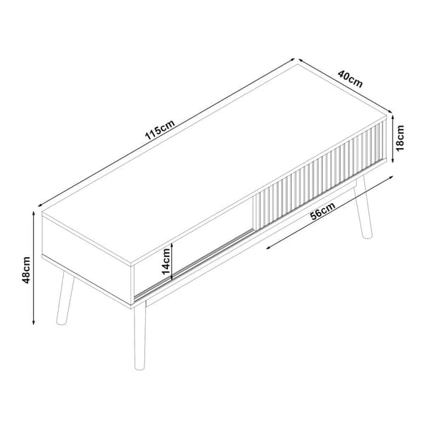 Tv-bänk Landskrona 115x40x48 cm ekfärg [en.casa]