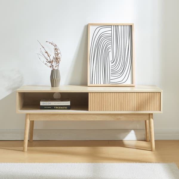 Tv-bänk Landskrona 115x40x48 cm ekfärg [en.casa]