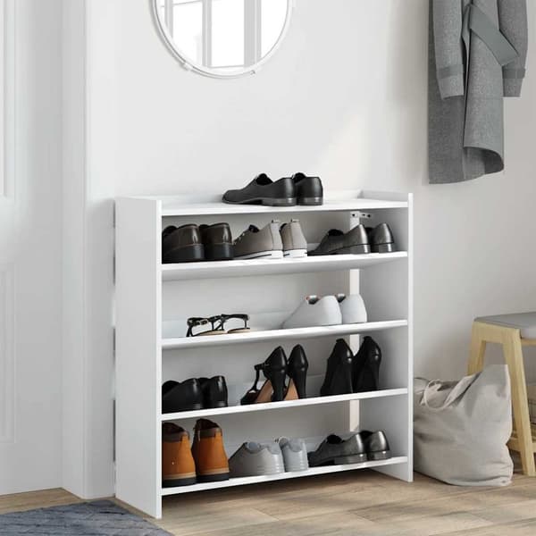 Skohylla vit 80x25x81 cm konstruerat trä