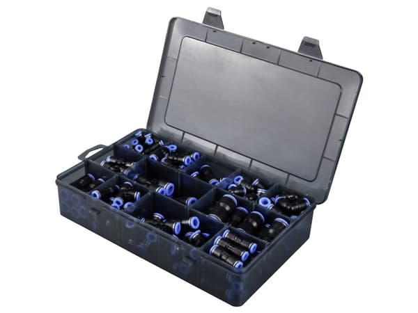 TRU COMPONENTS Pneumaattinen venttiili TC-12879280 TC-Fitting kits-A Pneumaattinen liitinvalikoimalaatikko 145 kpl