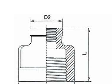 Valettu Red.Mf 2 -1.1/2 - Ruostumaton, laatu AISI 316