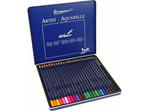 LeanToys 24 akvarell fargestifter metallbeholder