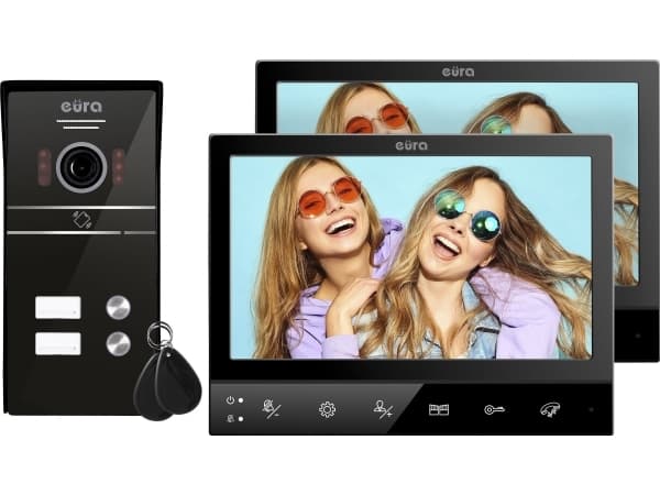 VIDEO DOORBELL EURA VDP-80C5 2-family, black