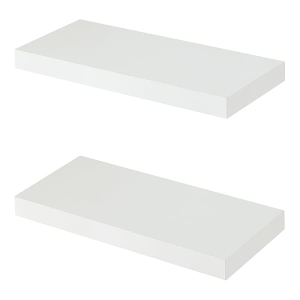 Vägghylla Stranda set om 2 vit 40x17x3,5 cm [en.casa]