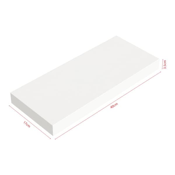 Vägghylla Stranda set om 2 vit 40x17x3,5 cm [en.casa]