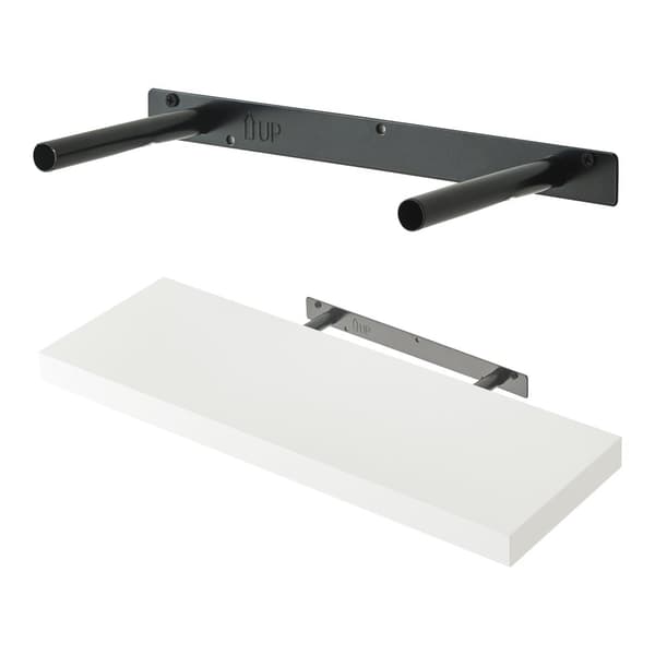 Vägghylla Stranda set om 2 vit 60x20x3,5 cm [en.casa]