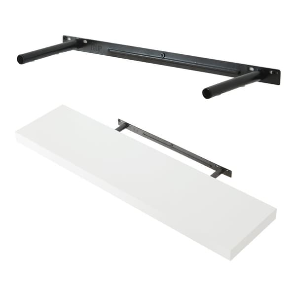 Vägghylla Stranda set om 2 vit 80x20x3,5 cm [en.casa]