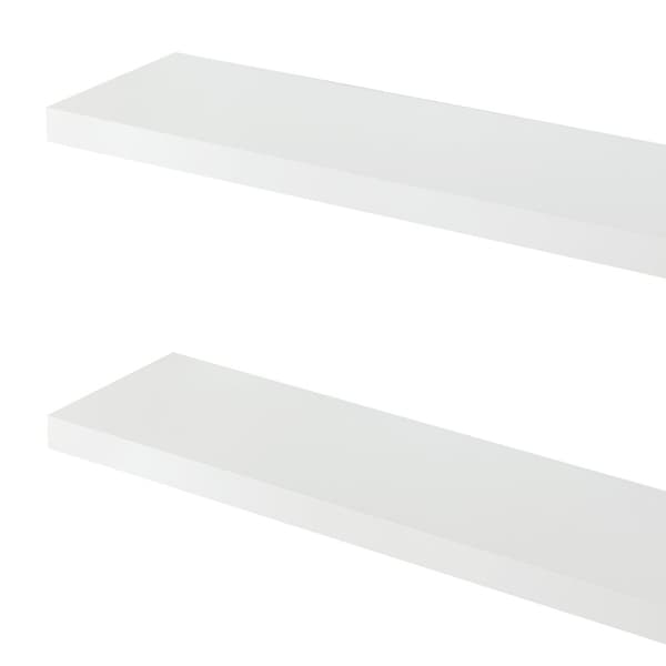 Vägghylla Stranda set om 2 vit 80x20x3,5 cm [en.casa]