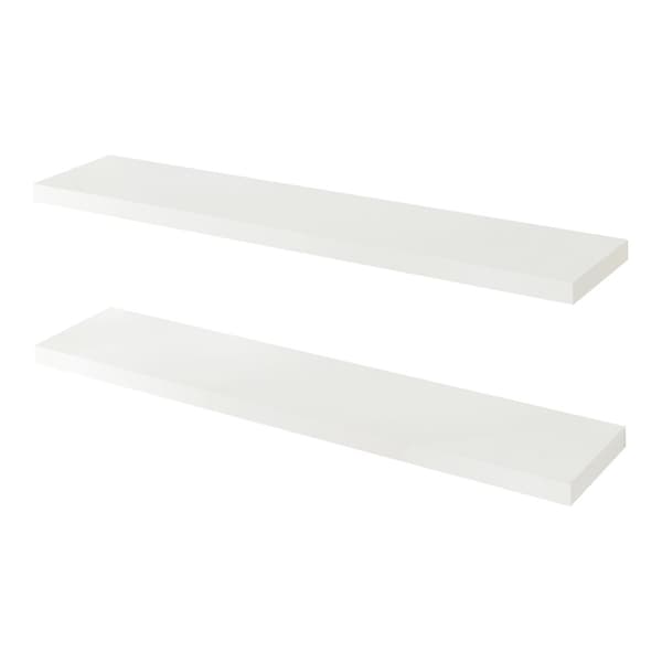 Vägghylla Stranda set om 2 vit 100x20x3,5 cm [en.casa]
