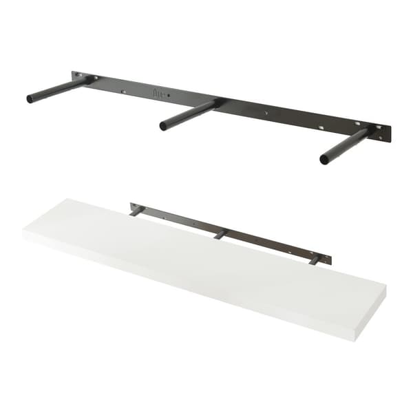Vägghylla Stranda set om 2 vit 100x20x3,5 cm [en.casa]