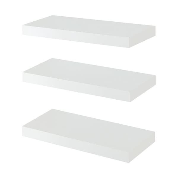 Vägghylla Stranda set om 3 vit 40x17x3,5 cm [en.casa]