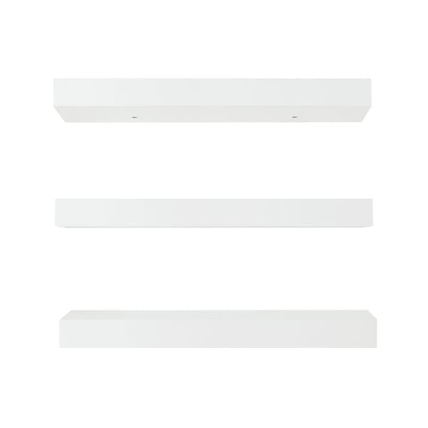 Vägghylla Stranda set om 3 vit 40x17x3,5 cm [en.casa]