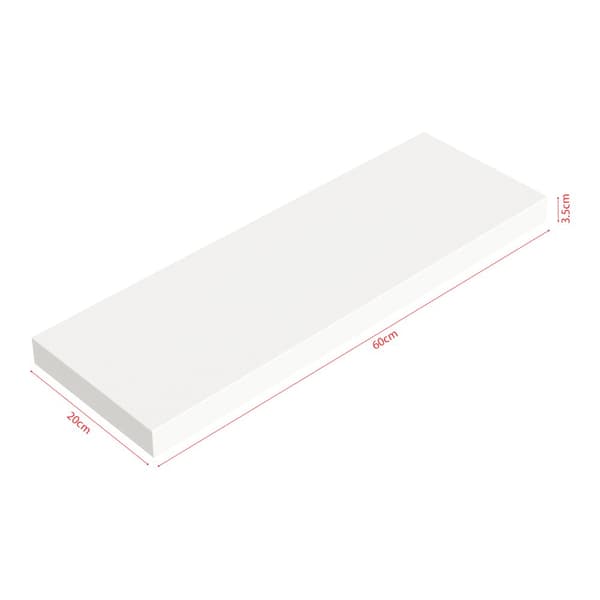 Vägghylla Stranda set om 3 vit 60x20x3,5 cm [en.casa]