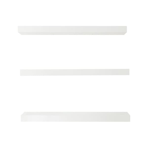 Vägghylla Stranda set om 3 vit 60x20x3,5 cm [en.casa]