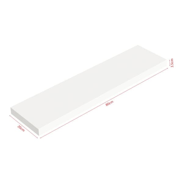 Vägghylla Stranda set om 3 vit 80x20x3,5 cm [en.casa]