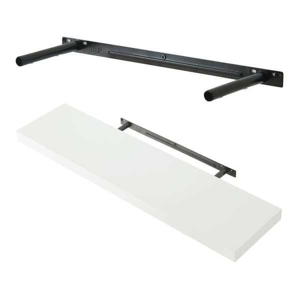 Vägghylla Stranda set om 3 vit 80x20x3,5 cm [en.casa]