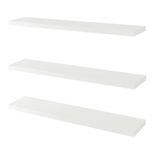 Vägghylla Stranda set om 3 vit 100x20x3,5 cm [en.casa]