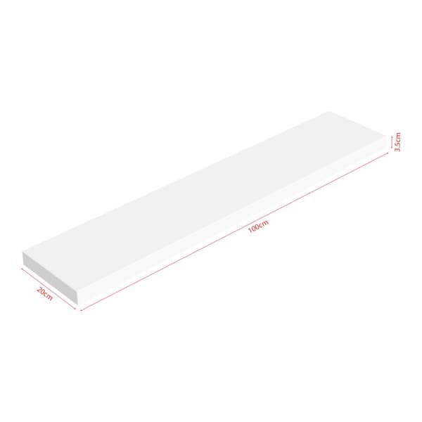 Vägghylla Stranda set om 3 vit 100x20x3,5 cm [en.casa]
