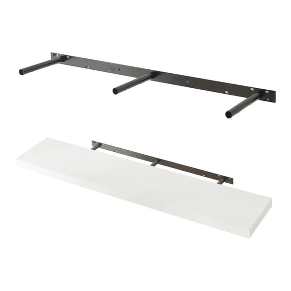 Vägghylla Stranda set om 3 vit 100x20x3,5 cm [en.casa]