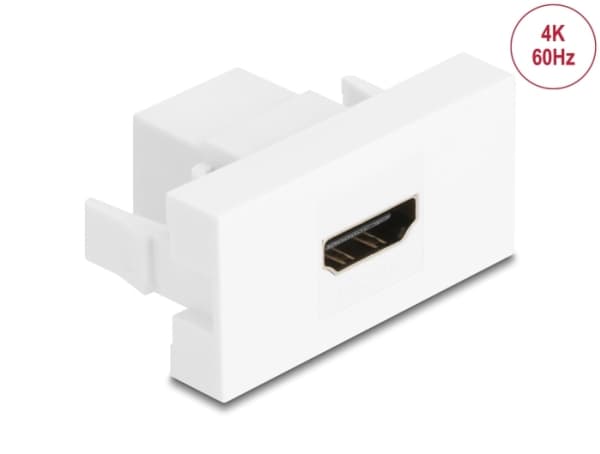 Delock Easy 45 -moduuli HDMI-liitäntä HDMI-liitäntään 4K 60Hz valkoinen (90850) Valkoinen
