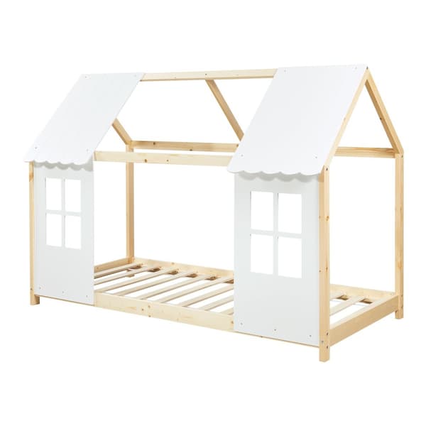 Juniorsäng Tostedt 200x90 cm furu vit trä [en.casa]